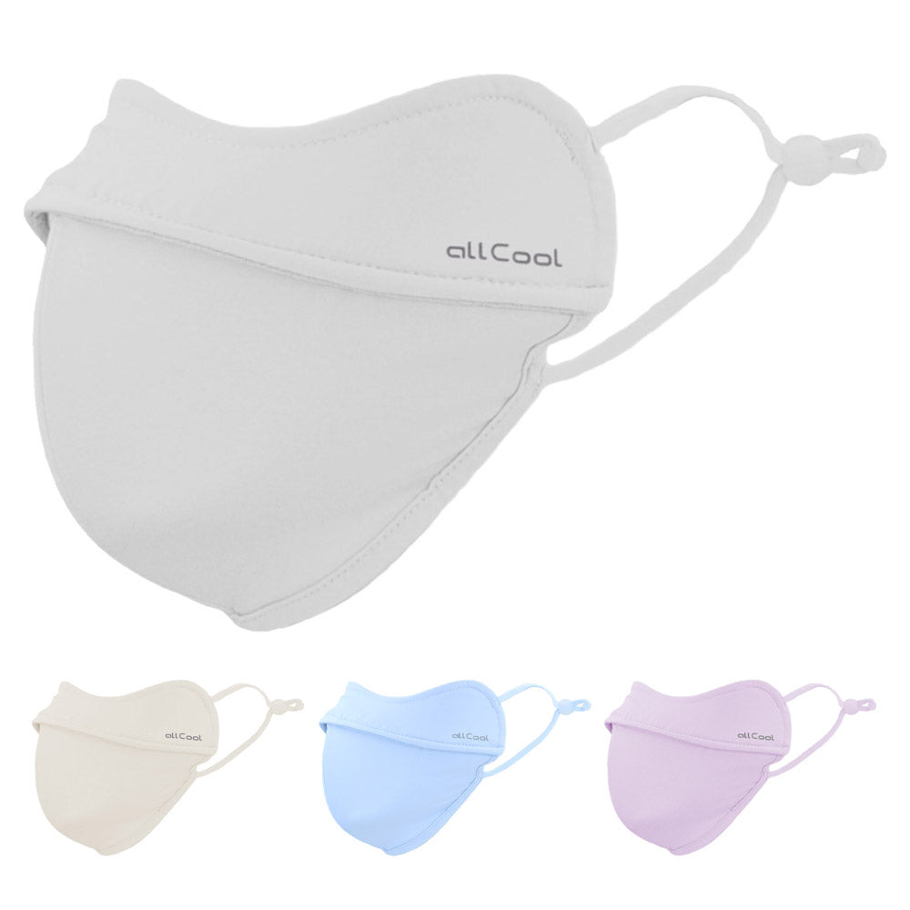 オールクール やわもちフェイスカバー ショートタイプ AC-MASK005 全4カラー ALL COOL UPF50+ 紫外線 UVカット 接触冷感 つけるだけでUVケア フルーサイズ アジャスター付きでサイズ調整可能 息がしやすいマスク ユニセックス メンズ レディース
