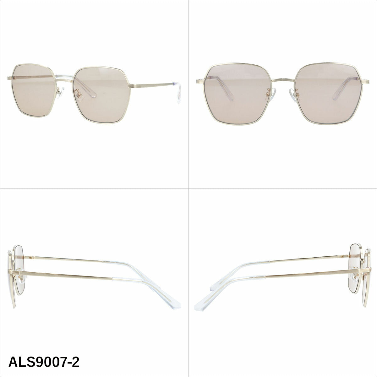 アクアレーベル サングラス アジアンフィット(フルフィット) 調整可能ノーズパッド(クリングス) AQUALABEL ALS9007 54サイズ 全3カラー ヘキサゴン型 軽量で衝撃に強いレンズ ユニセックス メンズ レディース