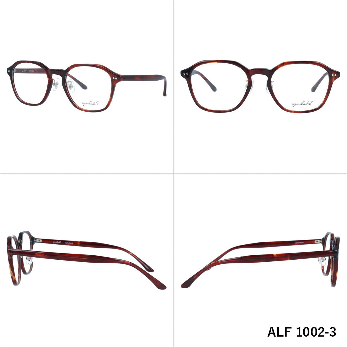 アクアレーベル メガネフレーム 伊達メガネ AQUALABEL ALF1002 51サイズ ウェリントン型 レディース