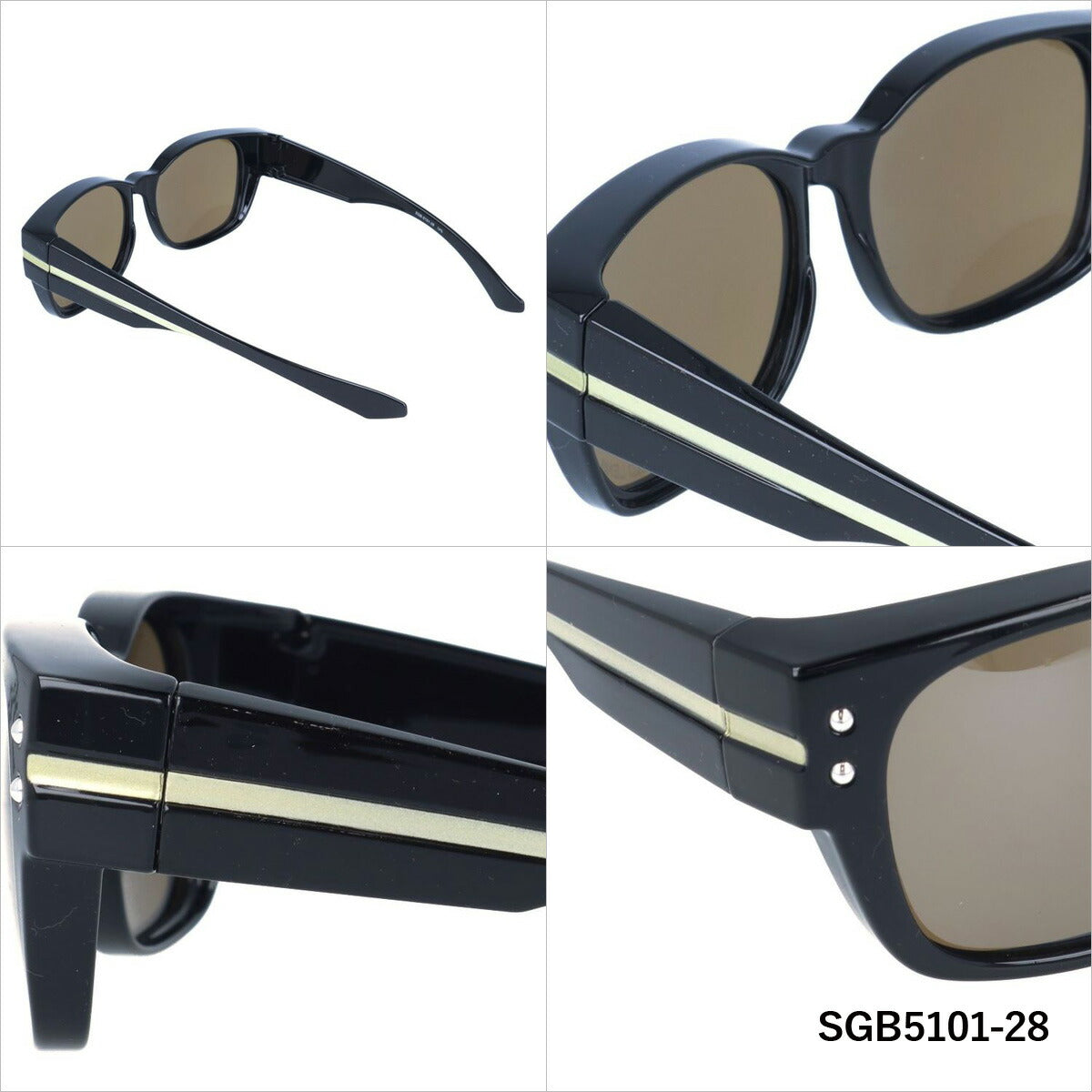 オーバーグラス 偏光サングラス アークスタイル ミラーレンズ ARC Style SGB5101 全2カラー ウェリントン型 スポーツ 釣り ドライブ モデル UVカット ラッピング無料