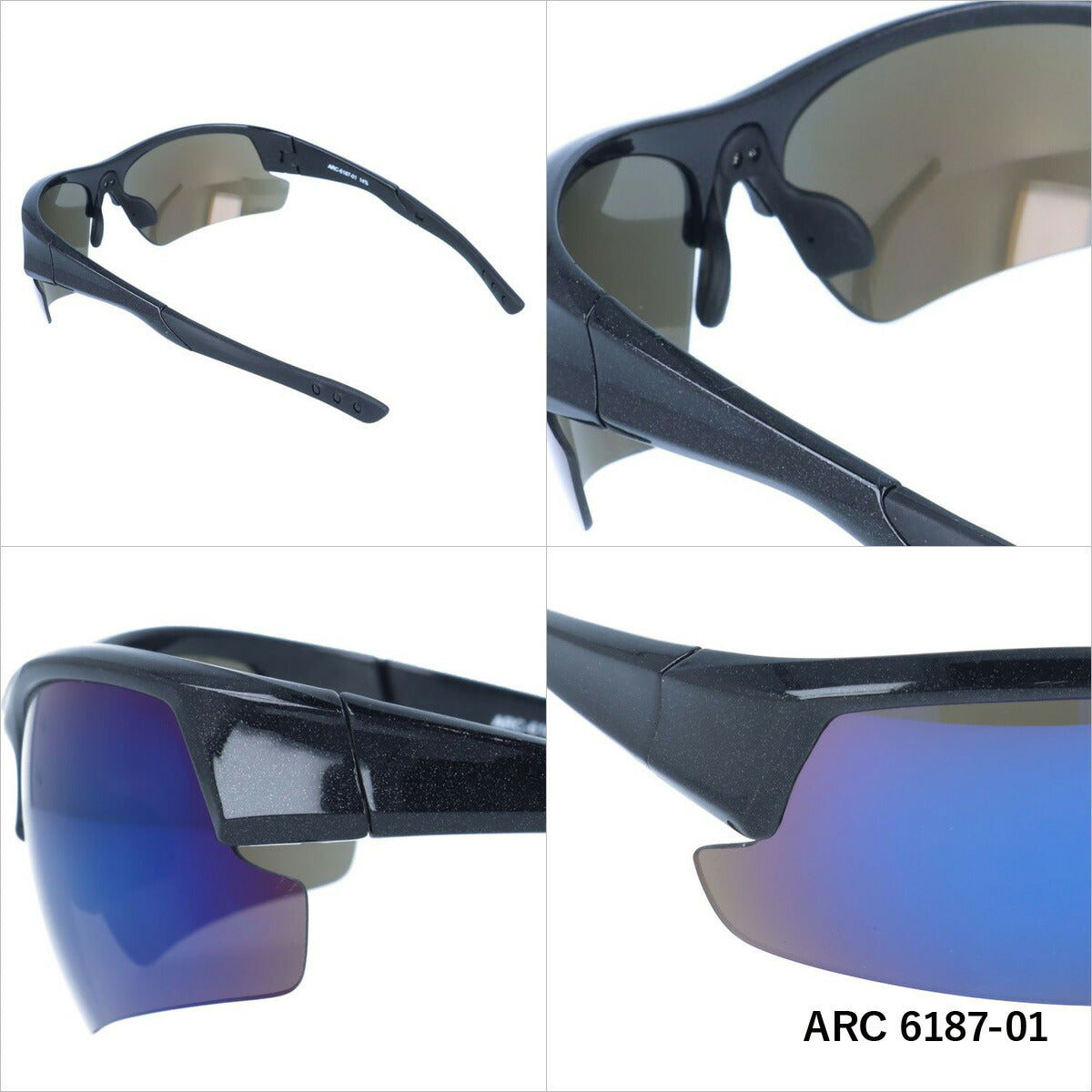 アークスタイル サングラス ミラーレンズ アジアンフィット ARC Style ARC 6187 全2カラー 67サイズ スポーツ メンズ レディース 紫外線対策 UVカット おしゃれ プレゼント ギフト