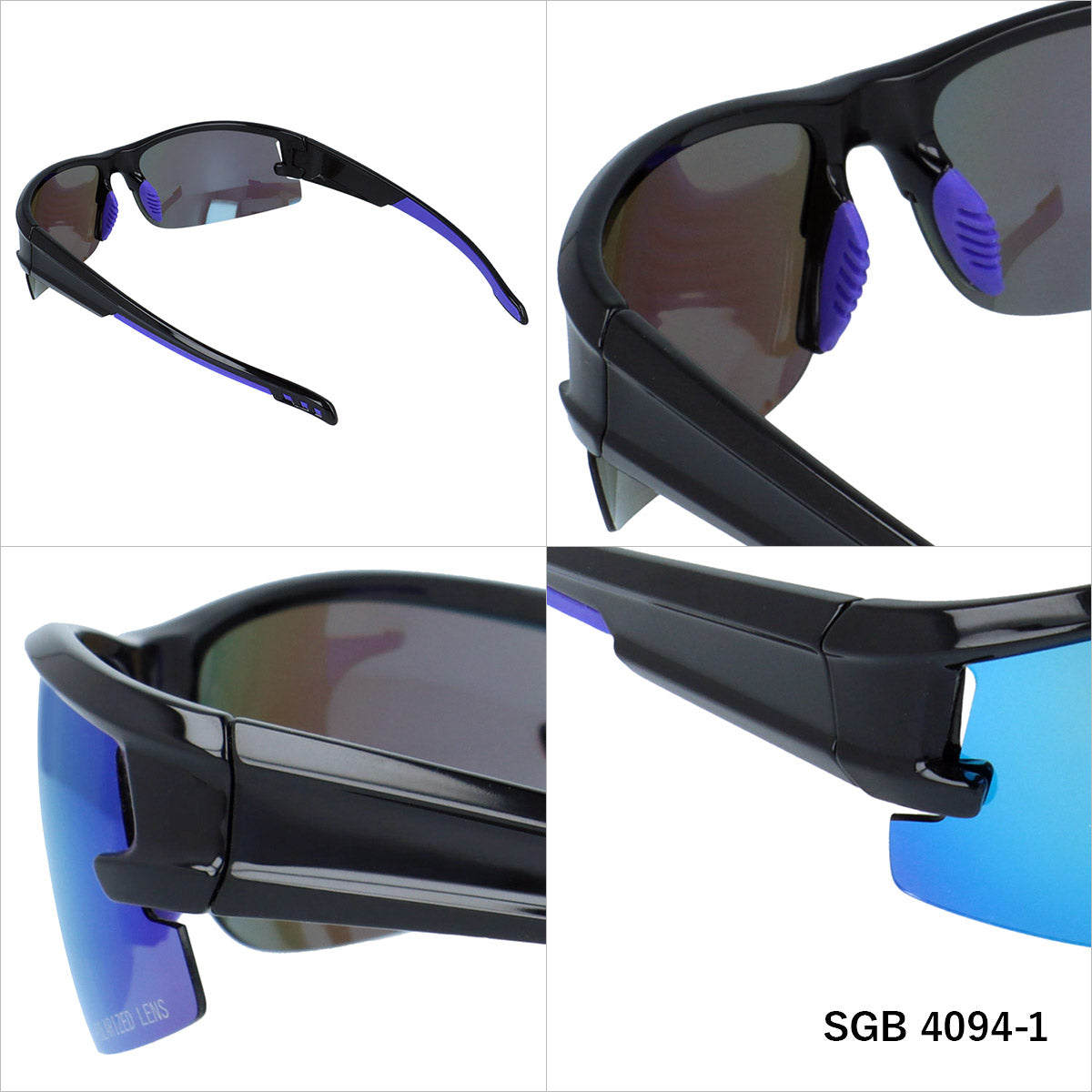 アークスタイル 偏光サングラス ミラーレンズ アジアンフィット ARC Style SGB4094 全2カラー 75サイズ スポーツ型 ポラライズド ユニセックス メンズ レディース