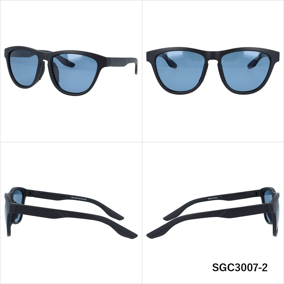 アークスタイル サングラス 偏光サングラス アジアンフィット ARC Style SGC3007 54サイズ 全2カラー ウェリントン型 乱反射をカットしクリアな視界へ ユニセックス メンズ レディース | クロブチ 黒縁