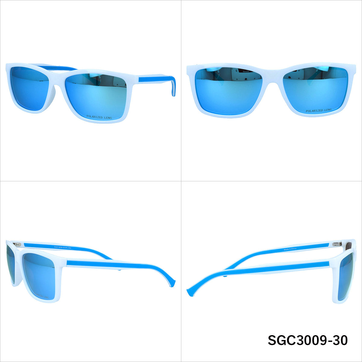 アークスタイル サングラス 偏光サングラス ミラーレンズ アジアンフィット ARC Style SGC3009 57サイズ 全2カラー ウェリントン型 乱反射をカットしクリアな視界へ ユニセックス メンズ レディース | クロブチ 黒縁