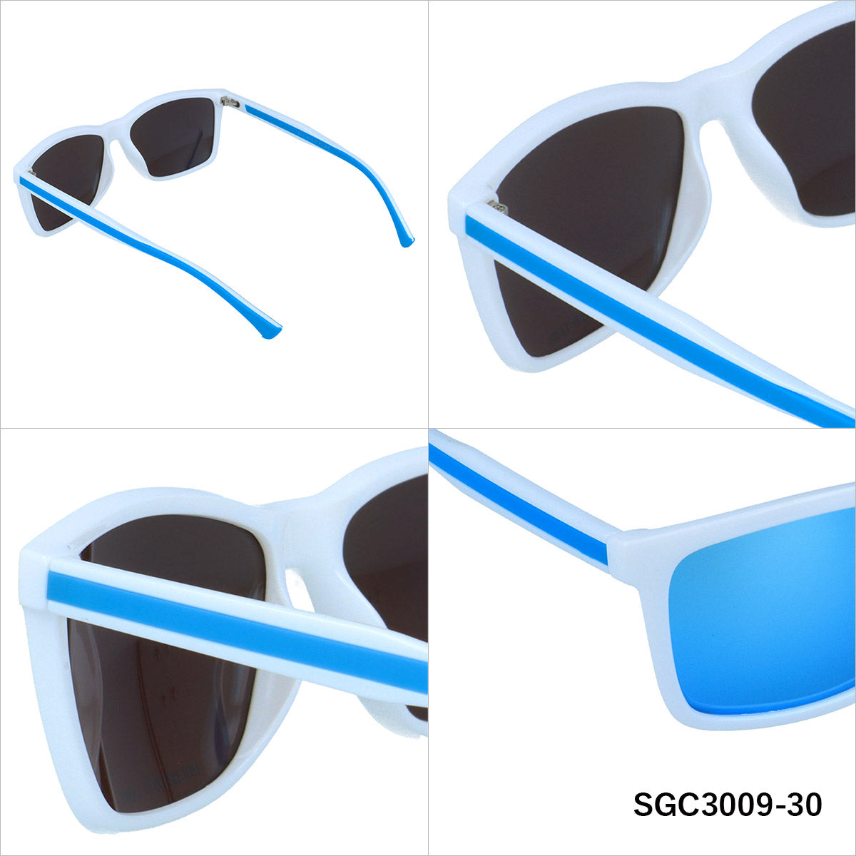 アークスタイル サングラス 偏光サングラス ミラーレンズ アジアンフィット ARC Style SGC3009 57サイズ 全2カラー ウェリントン型 乱反射をカットしクリアな視界へ ユニセックス メンズ レディース | クロブチ 黒縁