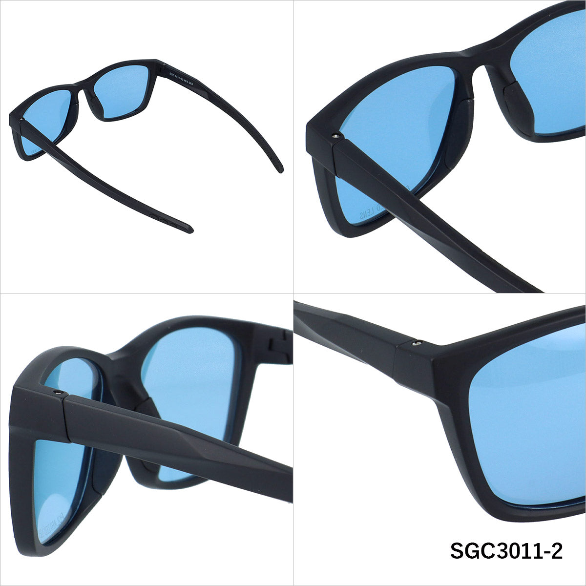 アークスタイル サングラス 偏光サングラス ミラーレンズ アジアンフィット ARC Style SGC3011 56サイズ 全2カラー ウェリントン型 乱反射をカットしクリアな視界へ ユニセックス メンズ レディース | クロブチ 黒縁 べっ甲 デミ柄 レトロ風
