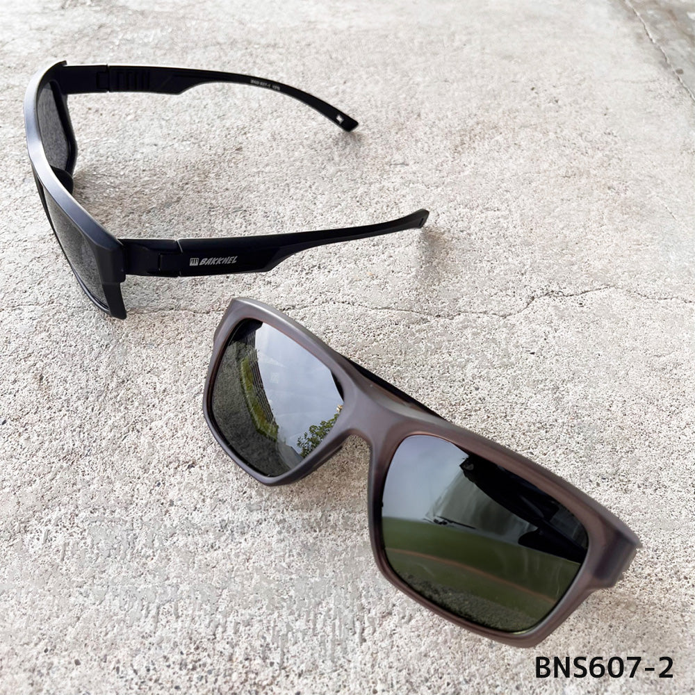 バクネル サングラス 偏光サングラス アジアンフィット BAKKNEL BNS607 55サイズ スクエア型 水に浮く フローティング ユニセックス メンズ レディース