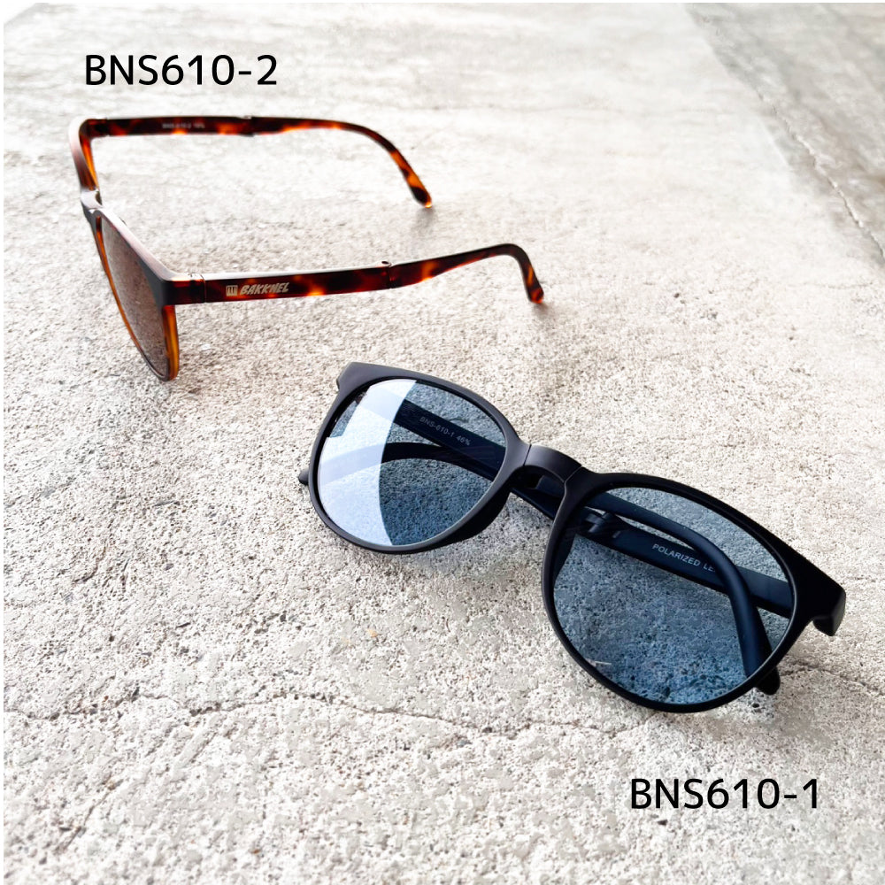 バクネル サングラス 偏光サングラス アジアンフィット BAKKNEL BNS610 52サイズ ボストン型 折り畳み フォールディング ユニセックス メンズ レディース