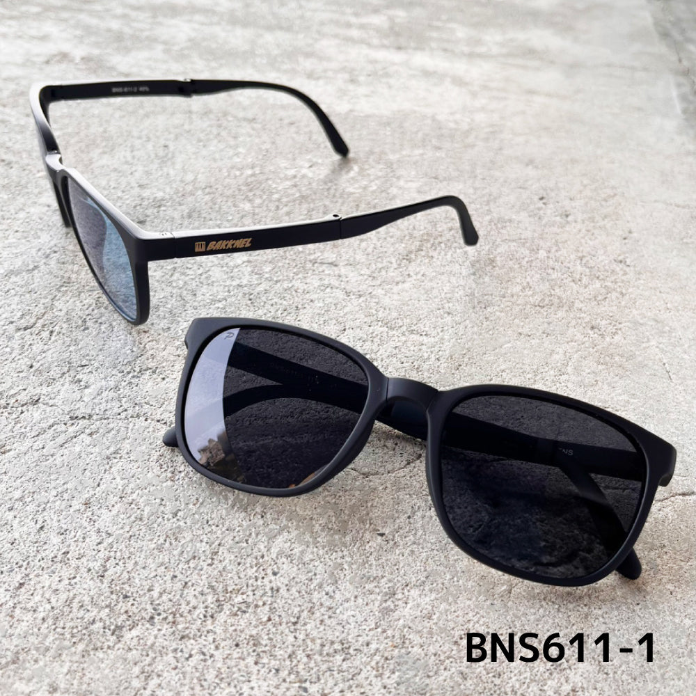 折り畳み 偏光 サングラス 偏光サングラス アジアンフィット BAKKNEL BNS611 53サイズ ウェリントン型 折り畳み フォールディング ユニセックス メンズ レディース