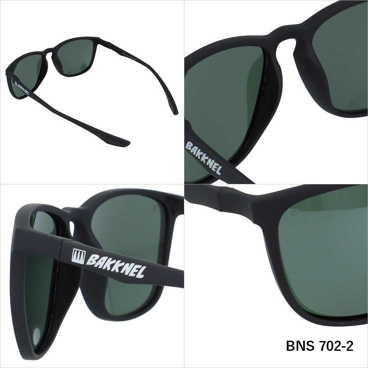 バクネル サングラス 偏光サングラス ミラーレンズ アジアンフィット BAKKNEL BNS702 56サイズ 全3カラー ウェリントン型 乱反射をカットしクリアな視界へ ユニセックス メンズ レディース | クロブチ 黒縁