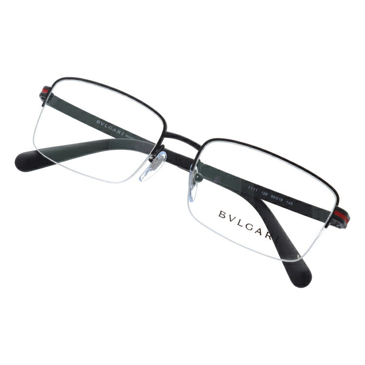 【訳あり・店頭展示品/外箱なし】【国内正規品】ブルガリ メガネ フレーム 眼鏡 BVLGARI BV1111 128 56サイズ スクエア型 ブランド メンズ レディース アイウェア UVカット ギフト対応 ハーフリム ラッピング無料