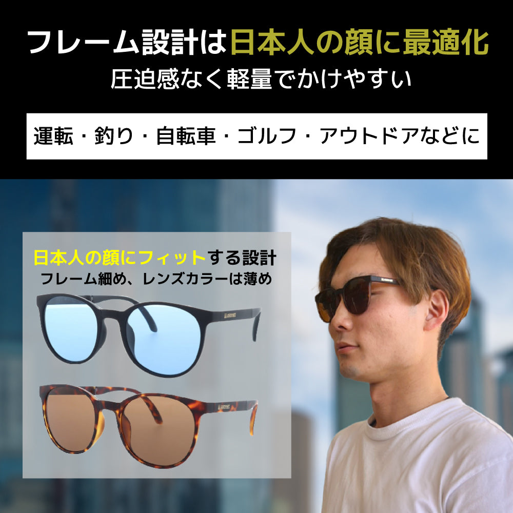 バクネル サングラス 偏光サングラス アジアンフィット BAKKNEL BNS610 52サイズ ボストン型 折り畳み フォールディング ユニセックス メンズ レディース
