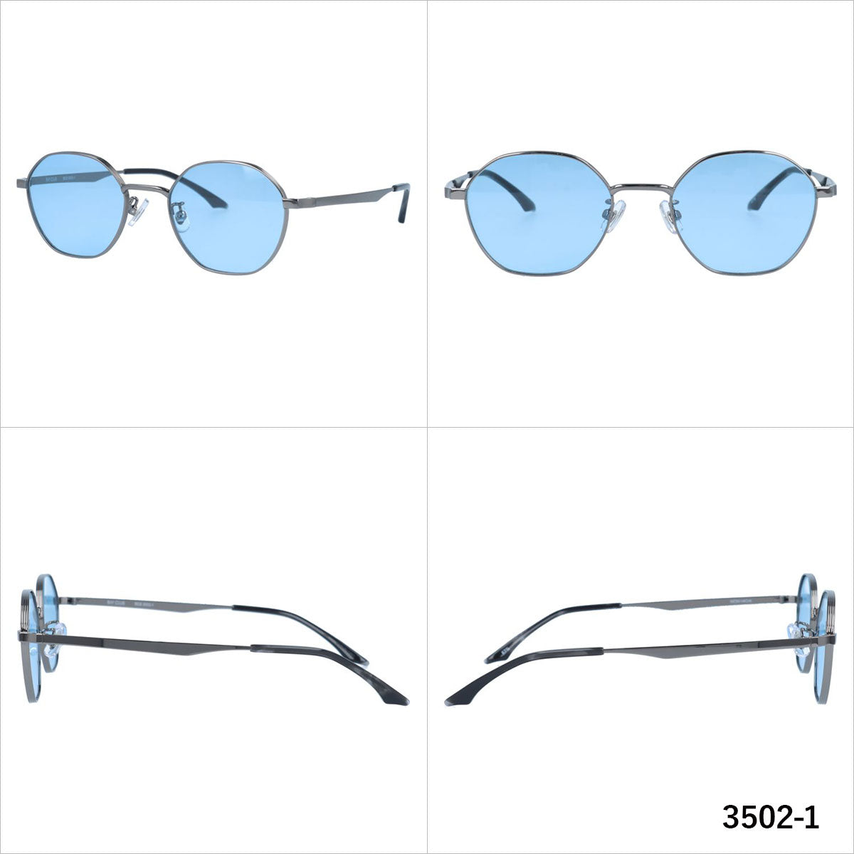 ベイクラブ サングラス アジアンフィット(フルフィット) 調整可能ノーズパッド(クリングス) BAY CLUB BCS 3502 50サイズ ヘキサゴン型 ユニセックス メンズ レディース