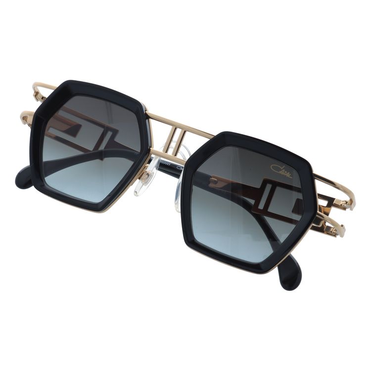 【国内正規品】カザール サングラス レジェンズ CAZAL LEGENDS MOD.677 001 46サイズ ヘキサゴン ユニセックス メンズ レディース