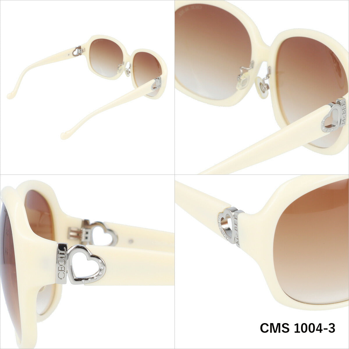 レディース サングラス CECIL McBEE セシルマクビー CMS 1004 全3色 60サイズ アジアンフィット 女性 UVカット 紫外線 対策 ブランド 眼鏡 メガネ アイウェア 人気 おすすめ ラッピング無料