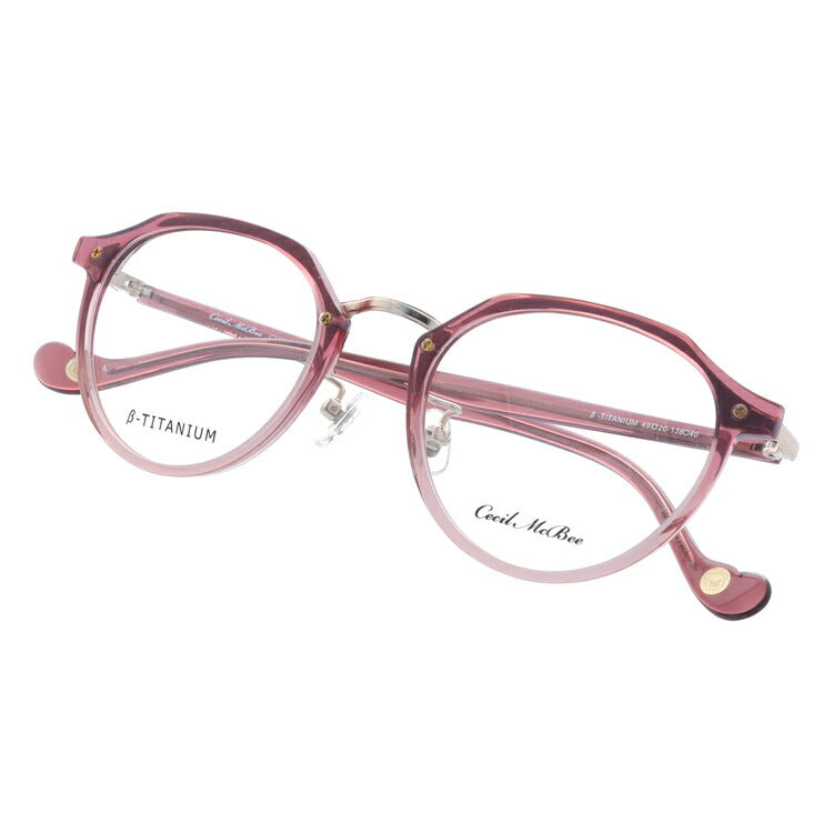 メガネ 眼鏡 度付き 度なし おしゃれ CECIL McBEE セシルマクビー CMF 7046-4 49サイズ ボストン型 レディース 女性 UVカット 紫外線 ブランド サングラス 伊達 ダテ|老眼鏡・PCレンズ・カラーレンズ・遠近両用対応可能 ラッピング無料