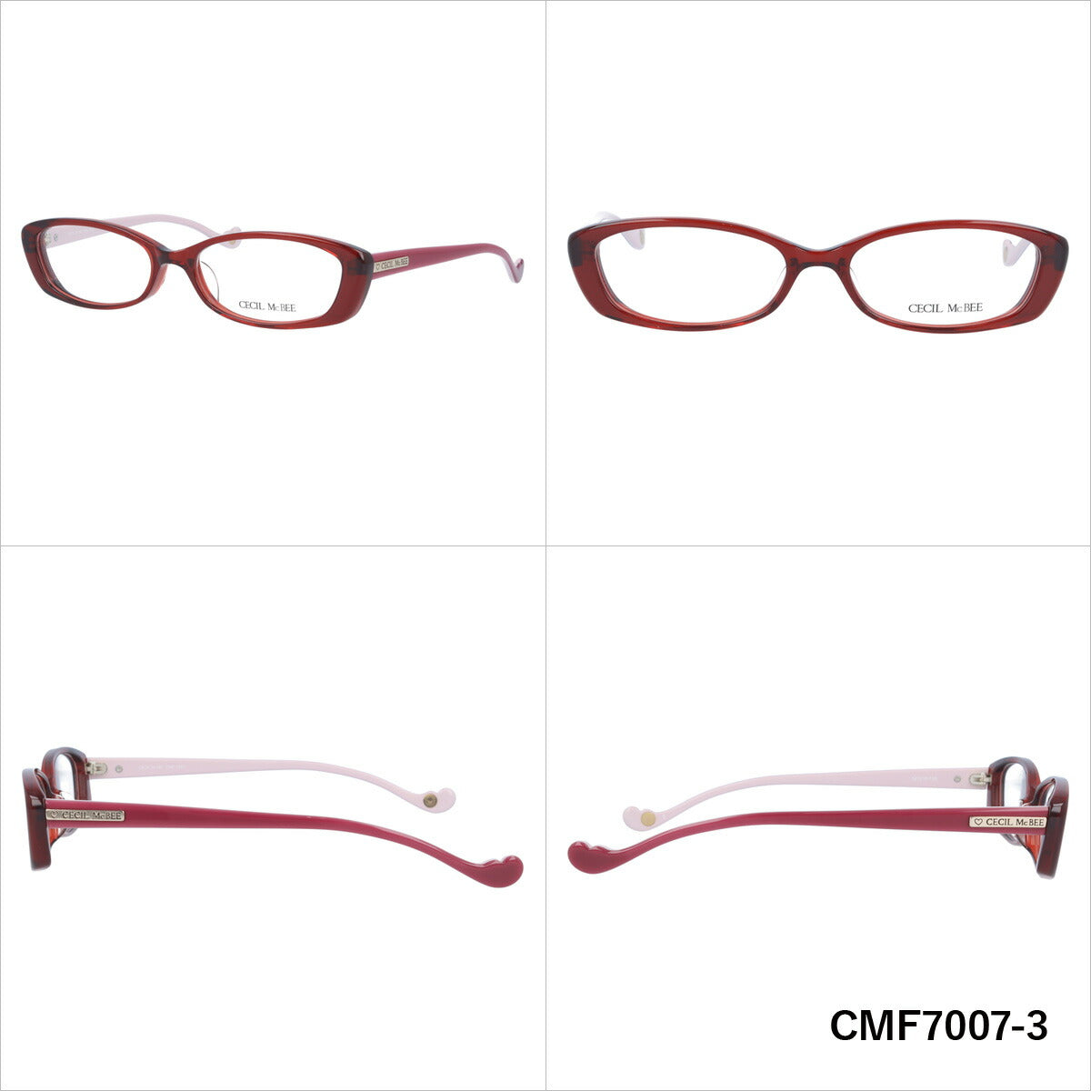 メガネ 眼鏡 度付き 度なし おしゃれ CECIL McBEE セシルマクビー CMF 7007 全4色 52サイズ レディース 女性 UVカット 紫外線 ブランド サングラス 伊達 ダテ|老眼鏡・PCレンズ・カラーレンズ・遠近両用対応可能 ラッピング無料
