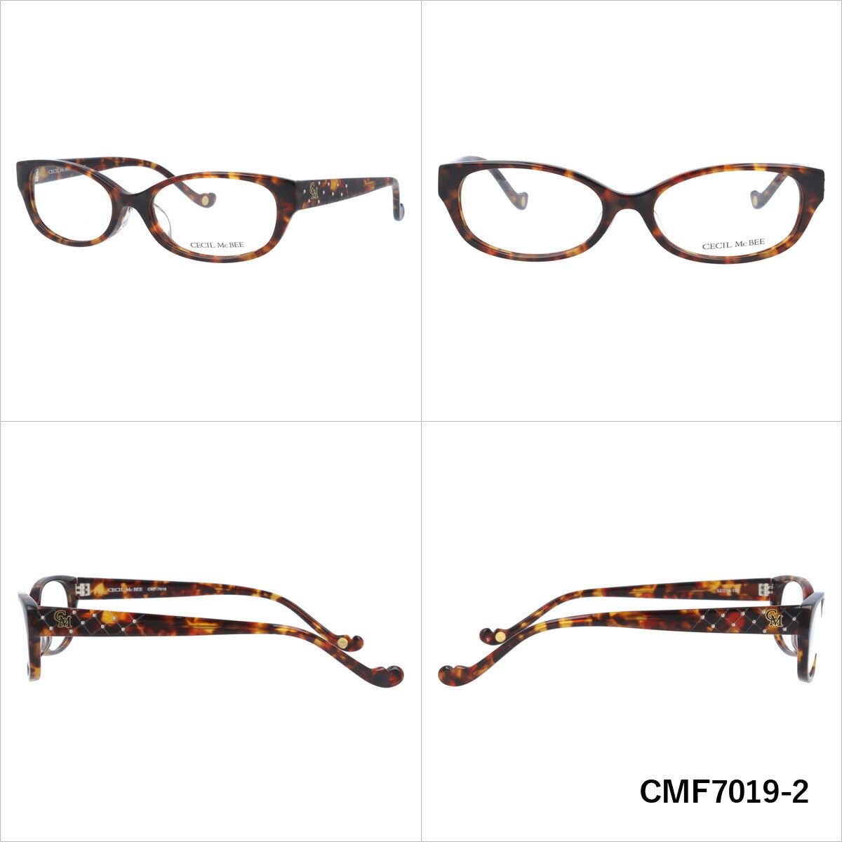 メガネ 眼鏡 度付き 度なし おしゃれ CECIL McBEE セシルマクビー CMF7019 全4色 52サイズ オーバル型 レディース 女性 UVカット 紫外線 ブランド サングラス 伊達 ダテ|老眼鏡・PCレンズ・カラーレンズ・遠近両用対応可能 ラッピング無料
