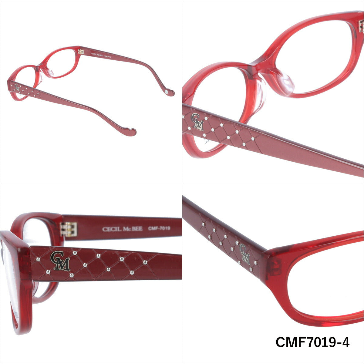 メガネ 眼鏡 度付き 度なし おしゃれ CECIL McBEE セシルマクビー CMF7019 全4色 52サイズ オーバル型 レディース 女性 UVカット 紫外線 ブランド サングラス 伊達 ダテ|老眼鏡・PCレンズ・カラーレンズ・遠近両用対応可能 ラッピング無料