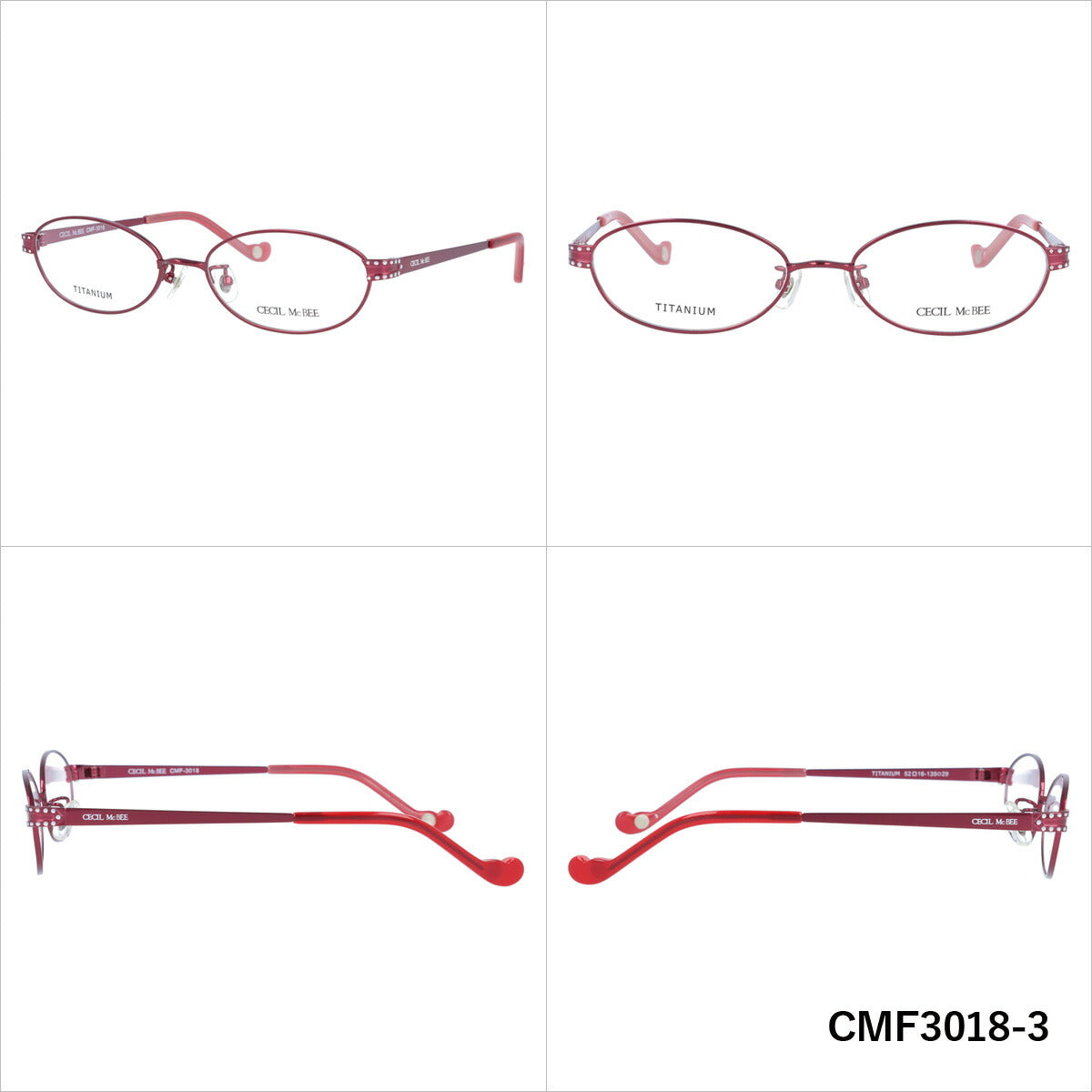 メガネ 眼鏡 度付き 度なし おしゃれ CECIL McBEE セシルマクビー CMF 3018 全4色 52サイズ レディース 女性 UVカット 紫外線 ブランド サングラス 伊達 ダテ|老眼鏡・PCレンズ・カラーレンズ・遠近両用対応可能 ラッピング無料
