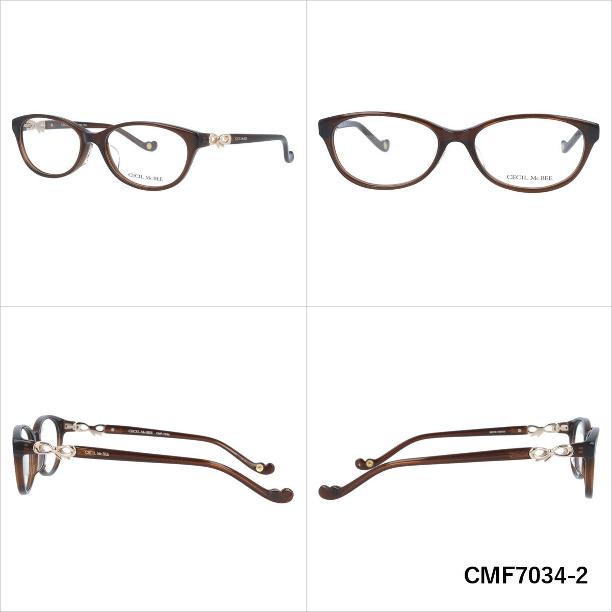 メガネ 眼鏡 度付き 度なし おしゃれ CECIL McBEE セシルマクビー CMF 7034 全4色 52サイズ レディース 女性 UVカット 紫外線 ブランド サングラス 伊達 ダテ|老眼鏡・PCレンズ・カラーレンズ・遠近両用対応可能 ラッピング無料