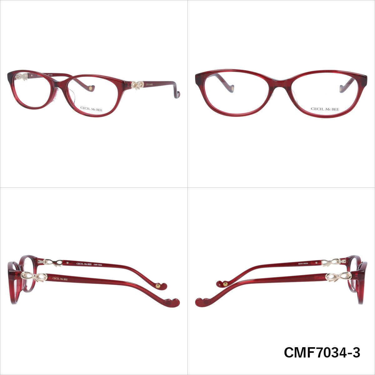 メガネ 眼鏡 度付き 度なし おしゃれ CECIL McBEE セシルマクビー CMF 7034 全4色 52サイズ レディース 女性 UVカット 紫外線 ブランド サングラス 伊達 ダテ|老眼鏡・PCレンズ・カラーレンズ・遠近両用対応可能 ラッピング無料