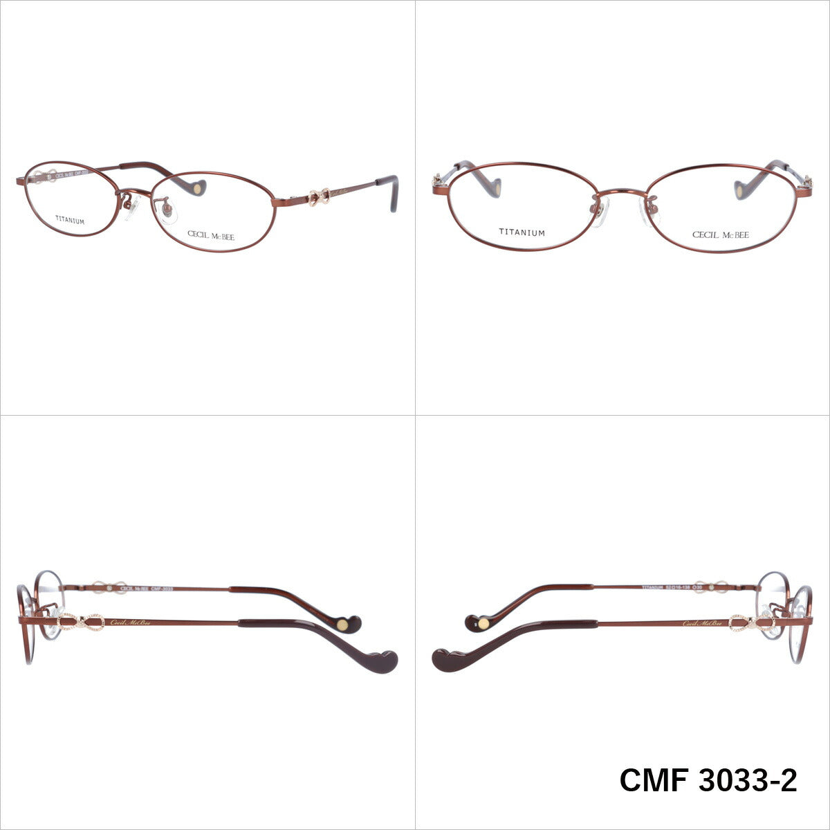 メガネ 眼鏡 度付き 度なし おしゃれ CECIL McBEE セシルマクビー CMF 3033 全4色 52サイズ オーバル型 レディース 女性 UVカット 紫外線 ブランド サングラス 伊達 ダテ|老眼鏡・PCレンズ・カラーレンズ・遠近両用対応可能 ラッピング無料