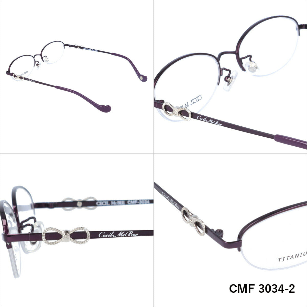 メガネ 眼鏡 度付き 度なし おしゃれ CECIL McBEE セシルマクビー CMF 3034 全4色 50サイズ オーバル型 レディース 女性 UVカット 紫外線 ブランド サングラス 伊達 ダテ|老眼鏡・PCレンズ・カラーレンズ・遠近両用対応可能 ラッピング無料