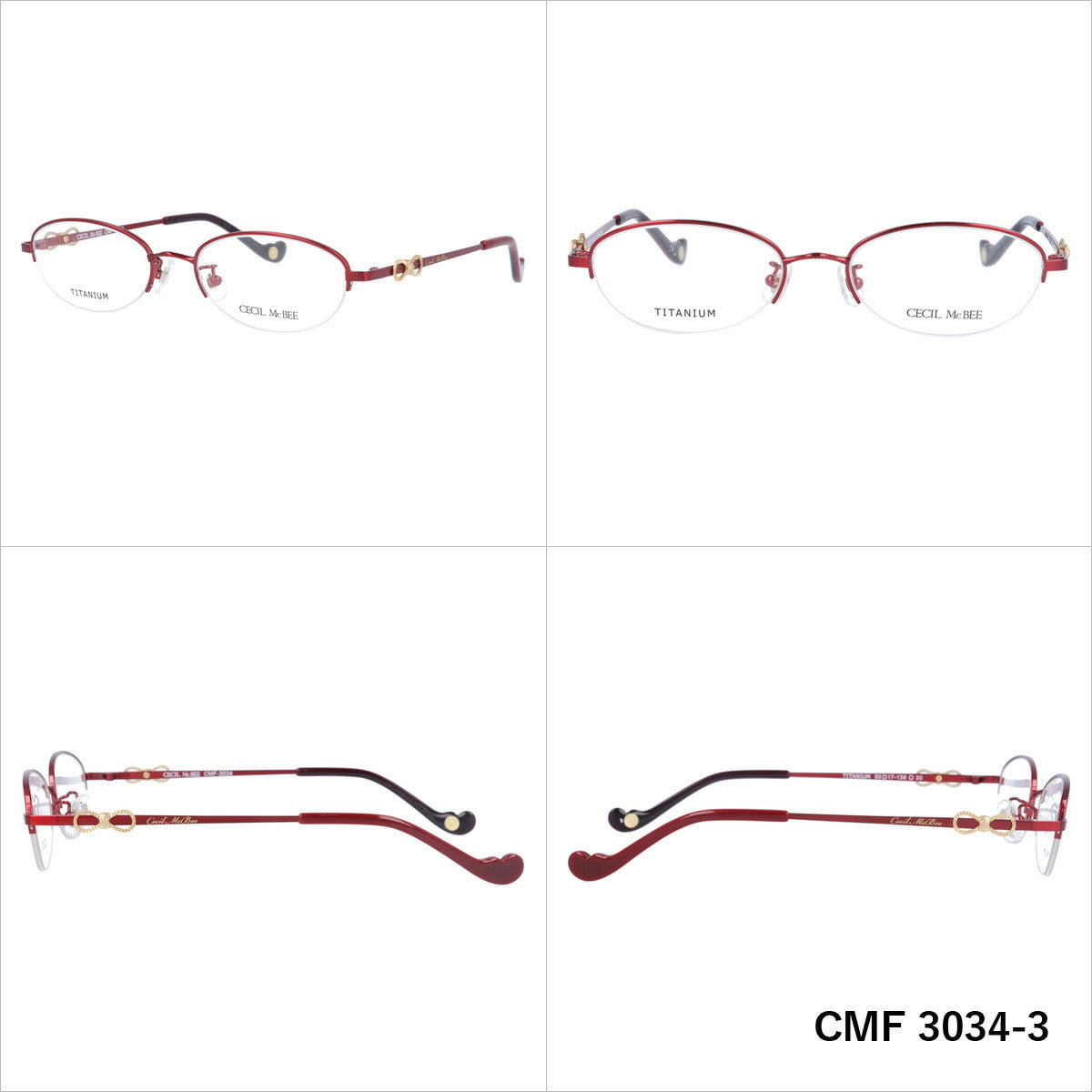 メガネ 眼鏡 度付き 度なし おしゃれ CECIL McBEE セシルマクビー CMF 3034 全4色 50サイズ オーバル型 レディース 女性 UVカット 紫外線 ブランド サングラス 伊達 ダテ|老眼鏡・PCレンズ・カラーレンズ・遠近両用対応可能 ラッピング無料