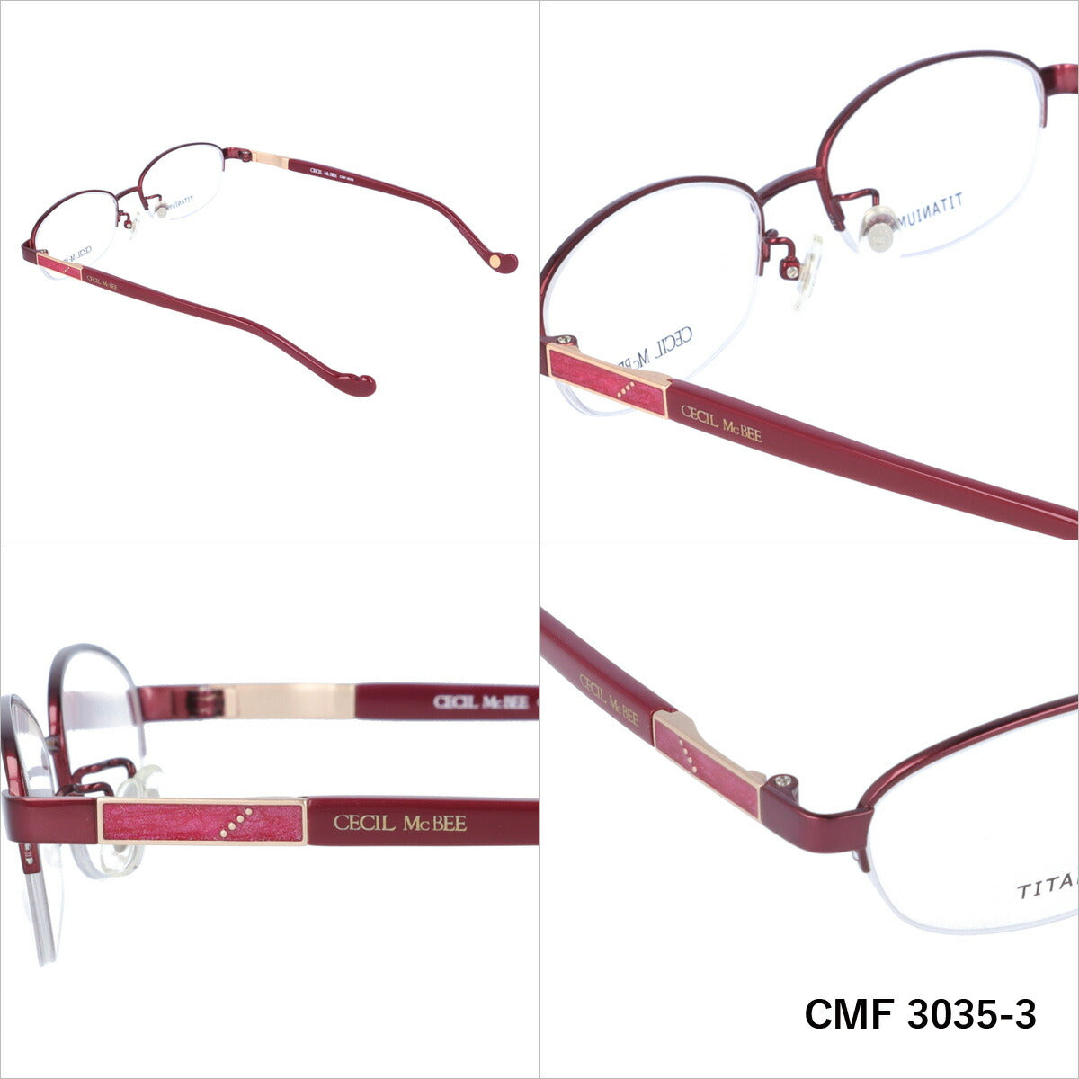 メガネ 眼鏡 度付き 度なし おしゃれ CECIL McBEE セシルマクビー CMF3035 全4色 51サイズ オーバル型 レディース 女性 UVカット 紫外線 ブランド サングラス 伊達 ダテ|老眼鏡・PCレンズ・カラーレンズ・遠近両用対応可能 ラッピング無料