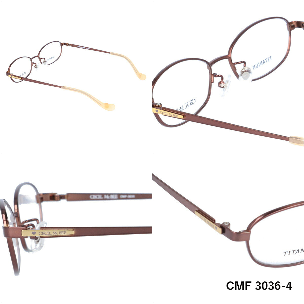 メガネ 眼鏡 度付き 度なし おしゃれ CECIL McBEE セシルマクビー CMF3036 全4色 50サイズ オーバル型 レディース 女性 UVカット 紫外線 ブランド サングラス 伊達 ダテ|老眼鏡・PCレンズ・カラーレンズ・遠近両用対応可能 ラッピング無料