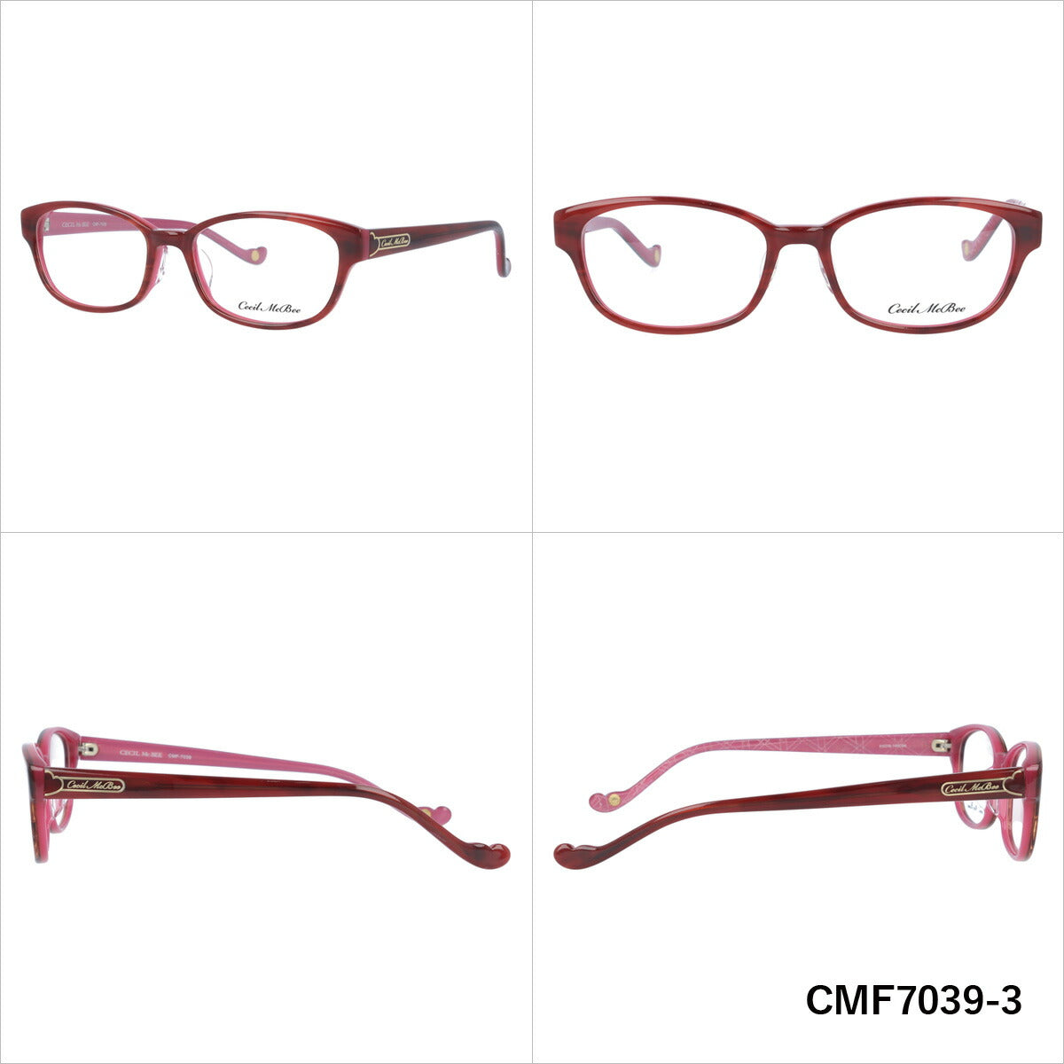 メガネ 眼鏡 度付き 度なし おしゃれ CECIL McBEE セシルマクビー CMF 7039 全4色 51サイズ オーバル型 レディース 女性 UVカット 紫外線 ブランド サングラス 伊達 ダテ|老眼鏡・PCレンズ・カラーレンズ・遠近両用対応可能 ラッピング無料