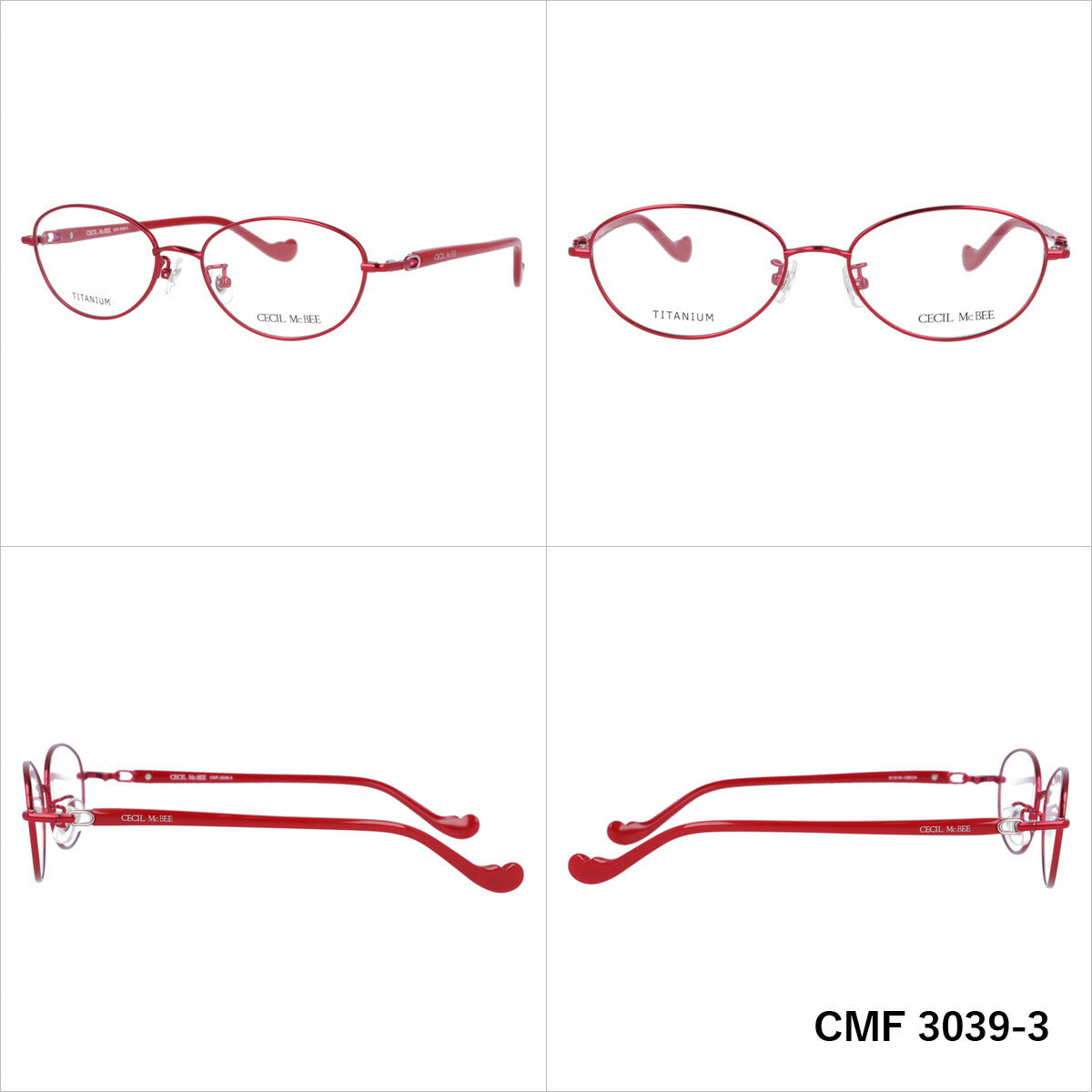 メガネ 眼鏡 度付き 度なし おしゃれ CECIL McBEE セシルマクビー CMF 3039 全4色 51サイズ オーバル型 レディース 女性 UVカット 紫外線 ブランド サングラス 伊達 ダテ|老眼鏡・PCレンズ・カラーレンズ・遠近両用対応可能 ラッピング無料