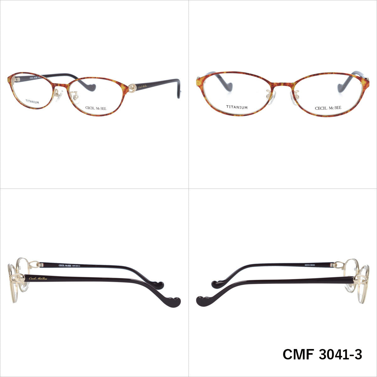メガネ 眼鏡 度付き 度なし おしゃれ CECIL McBEE セシルマクビー CMF 3041 全4色 52サイズ オーバル型 レディース 女性 UVカット 紫外線 ブランド サングラス 伊達 ダテ|老眼鏡・PCレンズ・カラーレンズ・遠近両用対応可能 ラッピング無料