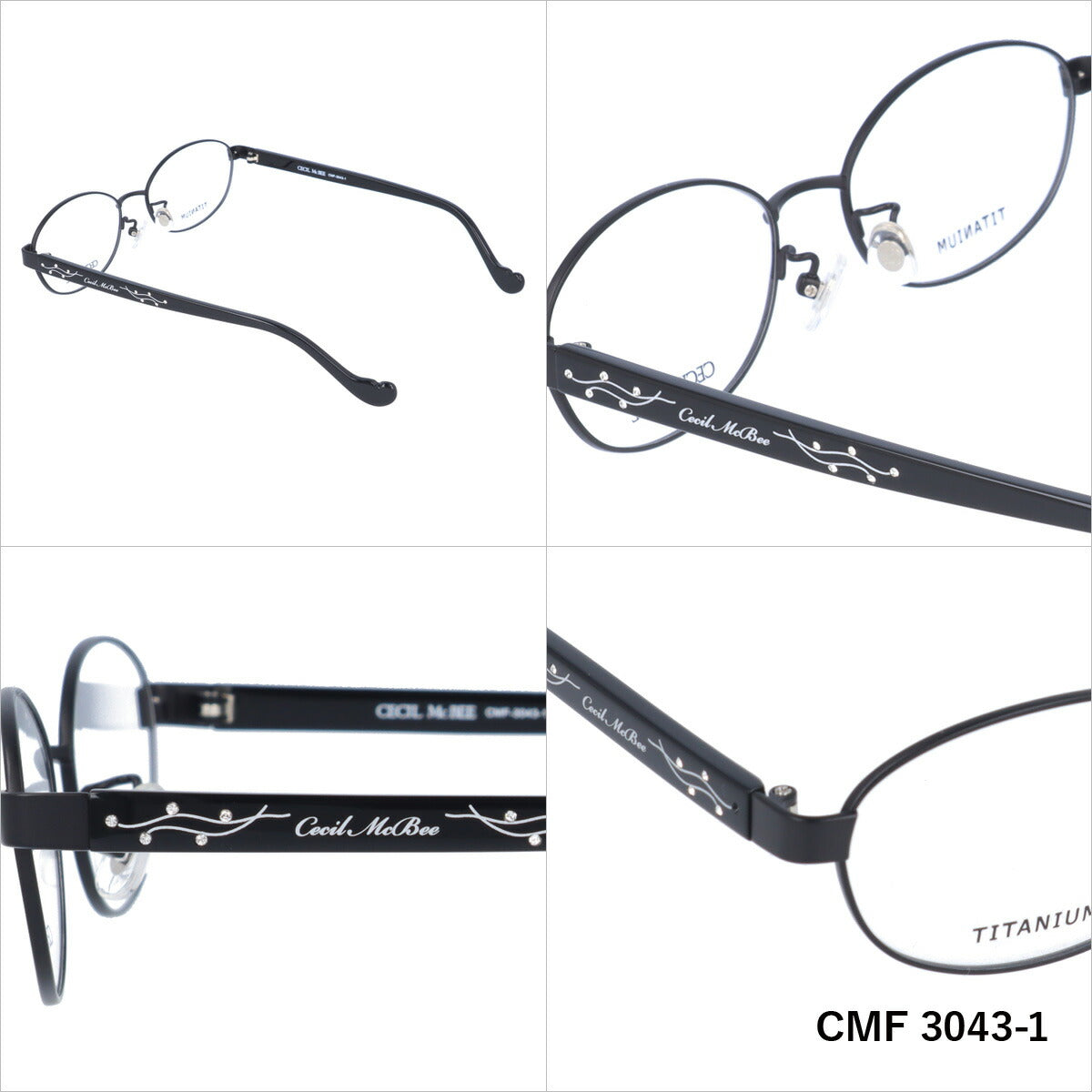 メガネ 眼鏡 度付き 度なし おしゃれ CECIL McBEE セシルマクビー CMF 3043 全4色 52サイズ ラインストーン オーバル型 レディース 女性 UVカット 紫外線 サングラス 伊達 ダテ|老眼鏡・PCレンズ・カラーレンズ・遠近両用対応可能 ラッピング無料