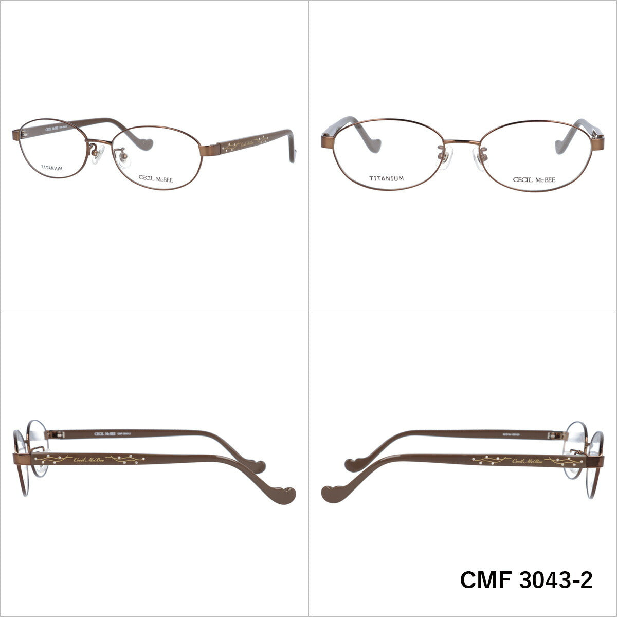メガネ 眼鏡 度付き 度なし おしゃれ CECIL McBEE セシルマクビー CMF 3043 全4色 52サイズ ラインストーン オーバル型 レディース 女性 UVカット 紫外線 サングラス 伊達 ダテ|老眼鏡・PCレンズ・カラーレンズ・遠近両用対応可能 ラッピング無料