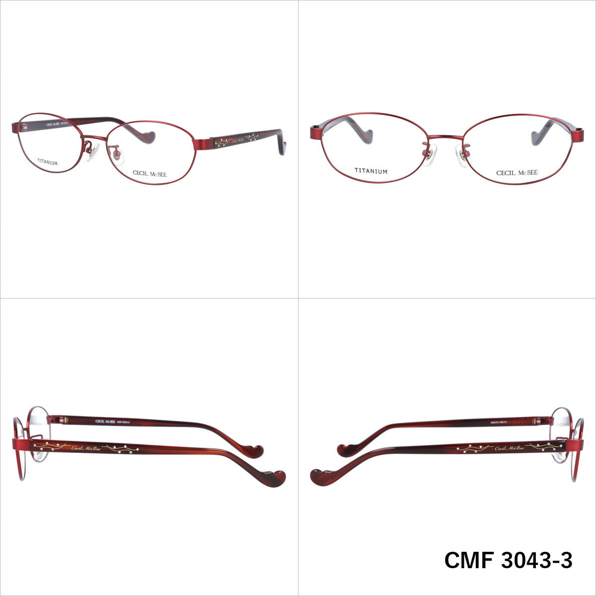 メガネ 眼鏡 度付き 度なし おしゃれ CECIL McBEE セシルマクビー CMF 3043 全4色 52サイズ ラインストーン オーバル型 レディース 女性 UVカット 紫外線 サングラス 伊達 ダテ|老眼鏡・PCレンズ・カラーレンズ・遠近両用対応可能 ラッピング無料
