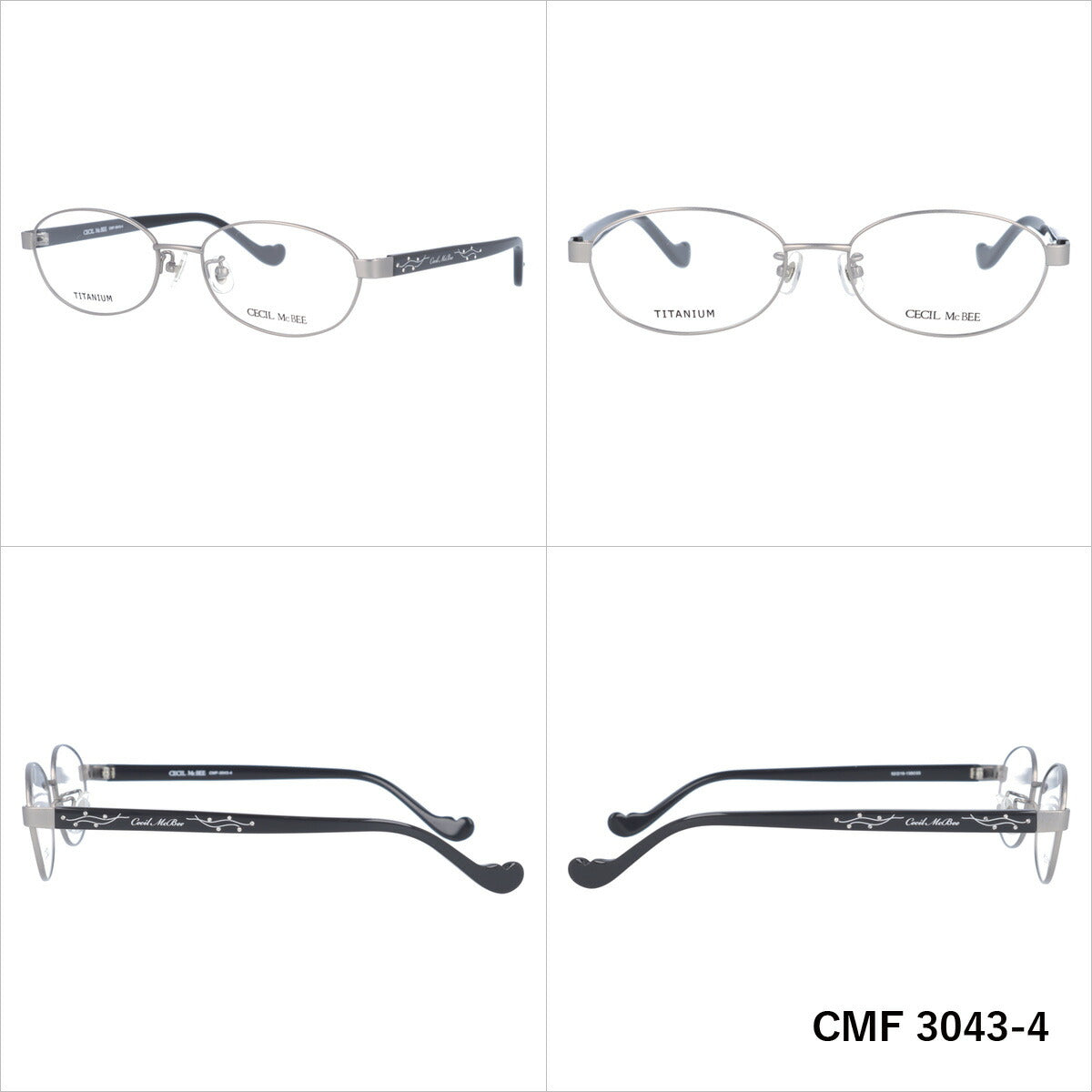 メガネ 眼鏡 度付き 度なし おしゃれ CECIL McBEE セシルマクビー CMF 3043 全4色 52サイズ ラインストーン オーバル型 レディース 女性 UVカット 紫外線 サングラス 伊達 ダテ|老眼鏡・PCレンズ・カラーレンズ・遠近両用対応可能 ラッピング無料