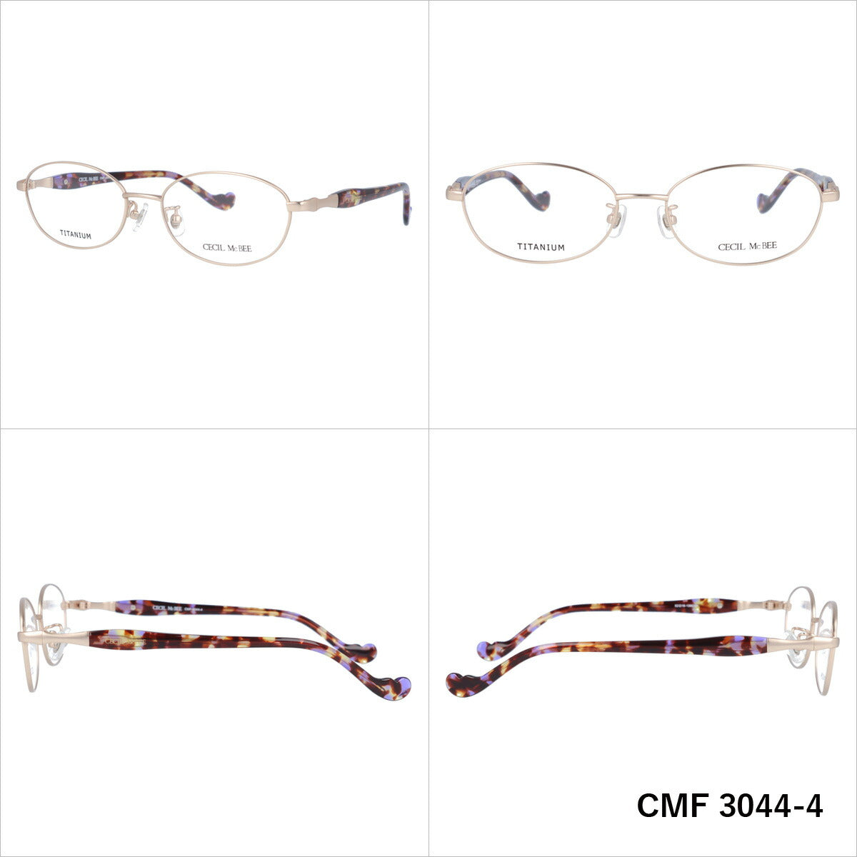 メガネ 眼鏡 度付き 度なし おしゃれ CECIL McBEE セシルマクビー CMF 3044 全4色 52サイズ オーバル型 レディース 女性 UVカット 紫外線 ブランド サングラス 伊達 ダテ|老眼鏡・PCレンズ・カラーレンズ・遠近両用対応可能 ラッピング無料
