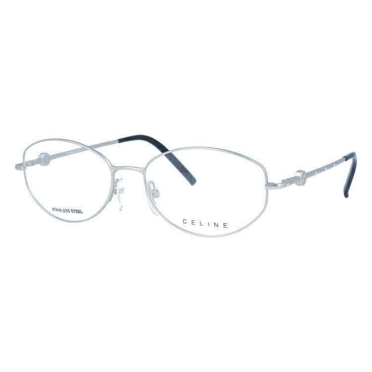 【訳あり】セリーヌ CELINE メガネ フレーム 眼鏡 度付き 度なし 伊達 VC1244S 0581 54サイズ オーバル型 レディース ブラゾン アイコン ロゴ スワロフスキー ラッピング無料