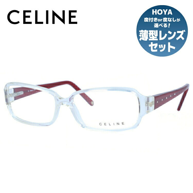 セリーヌ メガネフレーム 伊達メガネ レギュラーフィット CELINE VC1581S 0P79 55サイズ スクエア型 レディース ブラゾン アイコン ロゴ ラインストーン ラッピング無料