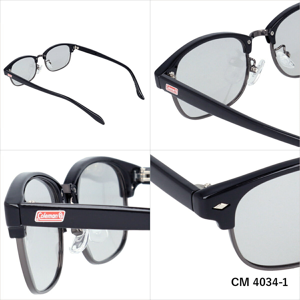 コールマン サングラス 偏光サングラス アジアンフィット COLEMAN CM4034 50サイズ スクエア型 ユニセックス メンズ レディース