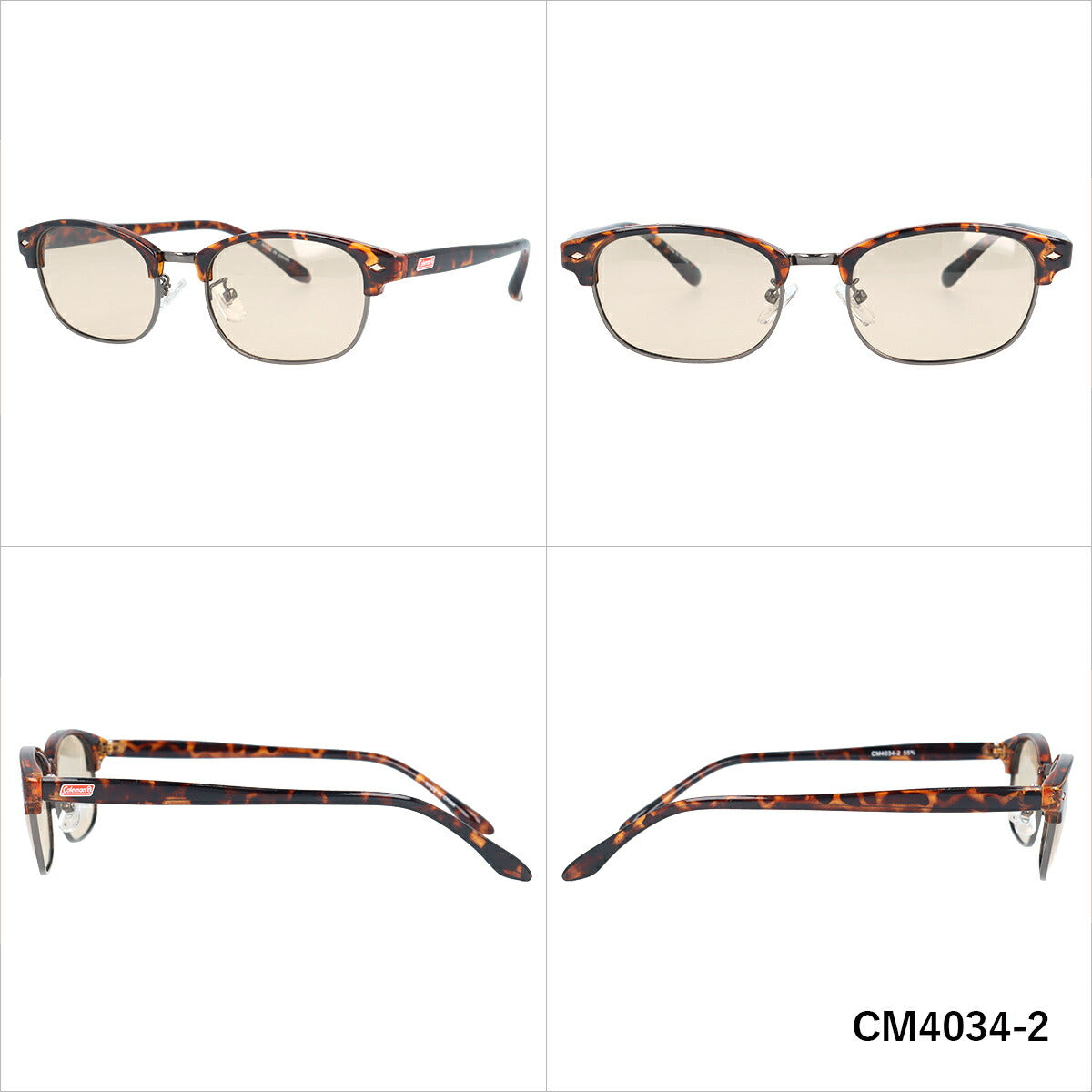 コールマン サングラス 偏光サングラス アジアンフィット COLEMAN CM4034 50サイズ スクエア型 ユニセックス メンズ レディース