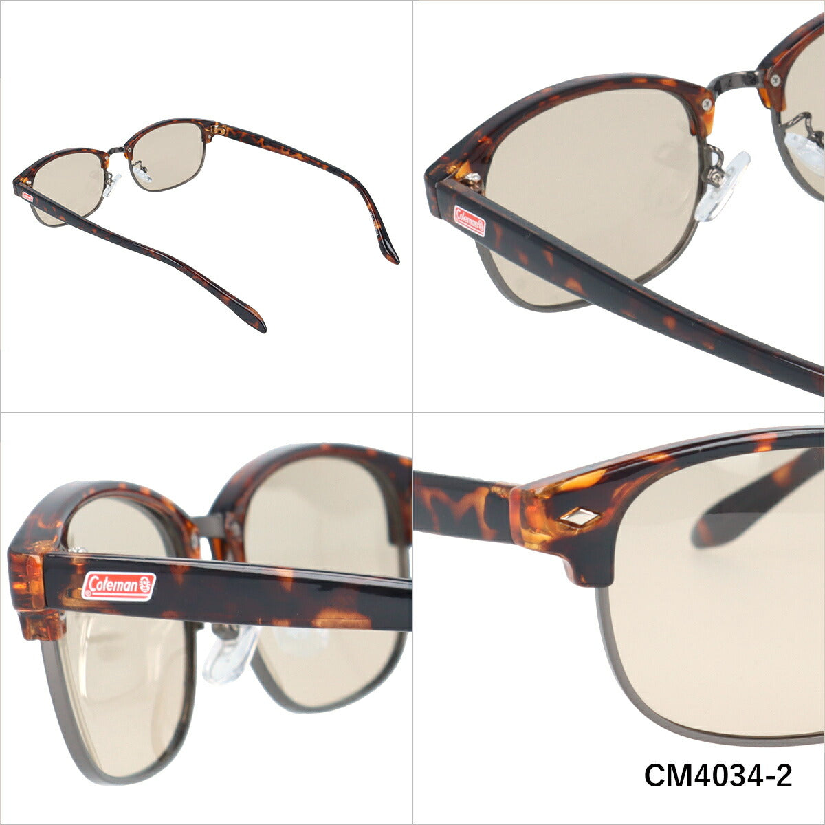 コールマン サングラス 偏光サングラス アジアンフィット COLEMAN CM4034 50サイズ スクエア型 ユニセックス メンズ レディース