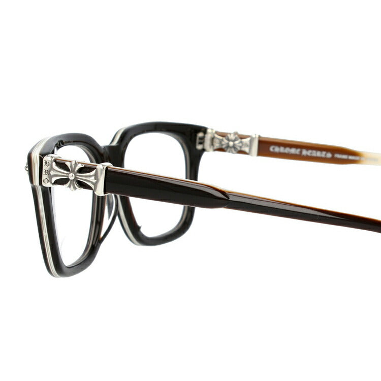 クロムハーツ メガネ 度付き 度なし 伊達メガネ 眼鏡 メガネフレーム CHROME HEARTS レギュラーフィット COX UCKER BRBBR 52サイズ ウェリントン型 ユニセックス メンズ レディース 紫外線 UVカット ラッピング無料