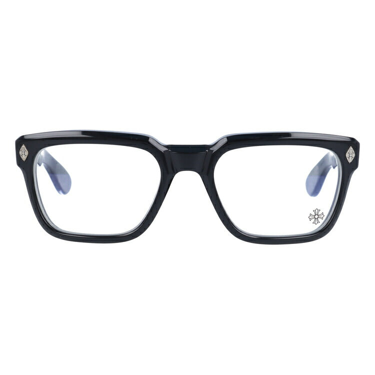 クロムハーツ メガネ 度付き 度なし 伊達メガネ 眼鏡 メガネフレーム CHROME HEARTS レギュラーフィット DAFFADLDO BK 53サイズ スクエア型 日本製 フローラル ユニセックス メンズ レディース 紫外線 UVカット ラッピング無料
