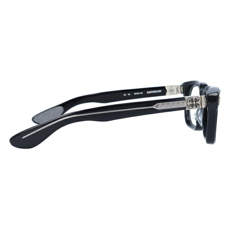 クロムハーツ メガネ 度付き 度なし 伊達メガネ 眼鏡 メガネフレーム CHROME HEARTS レギュラーフィット DAFFADLDO BK 53サイズ スクエア型 日本製 フローラル ユニセックス メンズ レディース 紫外線 UVカット ラッピング無料