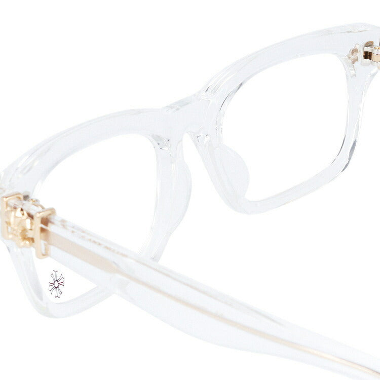 クロムハーツ メガネ 度付き 度なし 伊達メガネ 眼鏡 メガネフレーム CHROME HEARTS アジアンフィット GITTIN ANY?-A CRYS-18KGP 52サイズ スクエア型 日本製 フレア ユニセックス メンズ レディース 紫外線 UVカット ラッピング無料