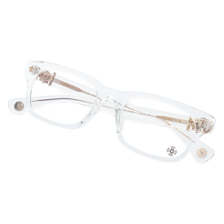 クロムハーツ メガネ 度付き 度なし 伊達メガネ 眼鏡 メガネフレーム CHROME HEARTS アジアンフィット GITTIN ANY?-A CRYS-18KGP 52サイズ スクエア型 日本製 フレア ユニセックス メンズ レディース 紫外線 UVカット ラッピング無料