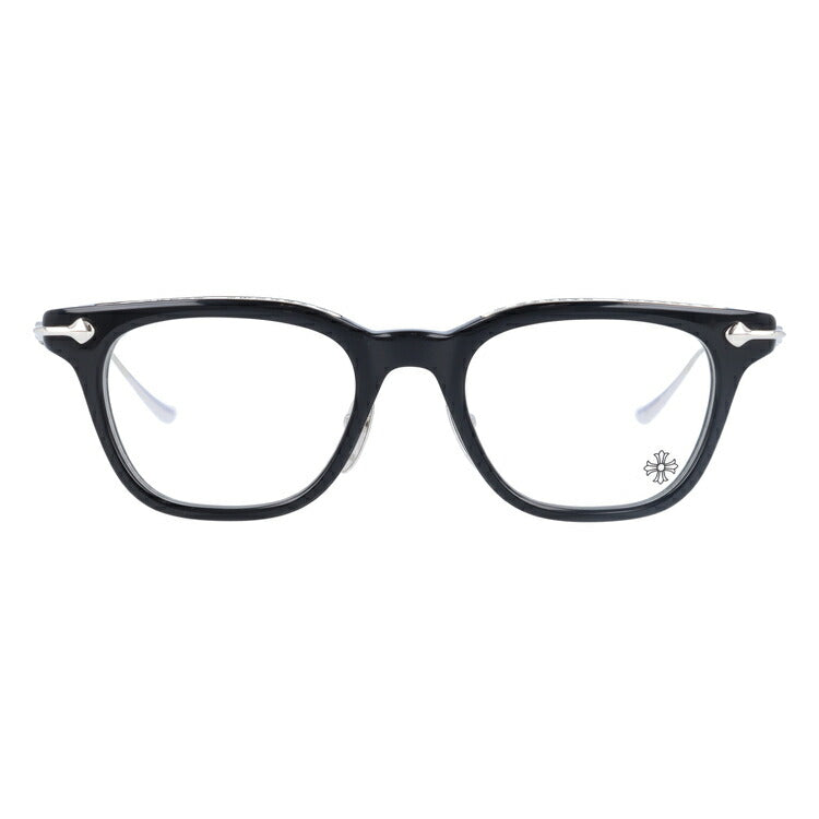 クロムハーツ メガネ 度付き 度なし 伊達メガネ 眼鏡 メガネフレーム CHROME HEARTS GUZZLER-A BK-SS 49サイズ スクエア型 日本製 クロス ユニセックス メンズ レディース 紫外線 UVカット ラッピング無料